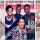 (l & r) Cardi B; (center, clockwise from left) Letitia Wright, Lupita Nyong’o and Angela Bassett